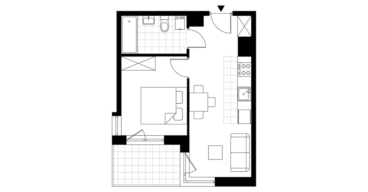 2-pokojowe mieszkanie 32m2 + balkon - Pełny obrazek: 4/9