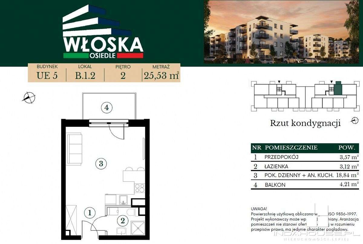 Mieszkanie 1 pokojowe.  II piętro, winda. Sprawdź - Pełny obrazek: 2/5
