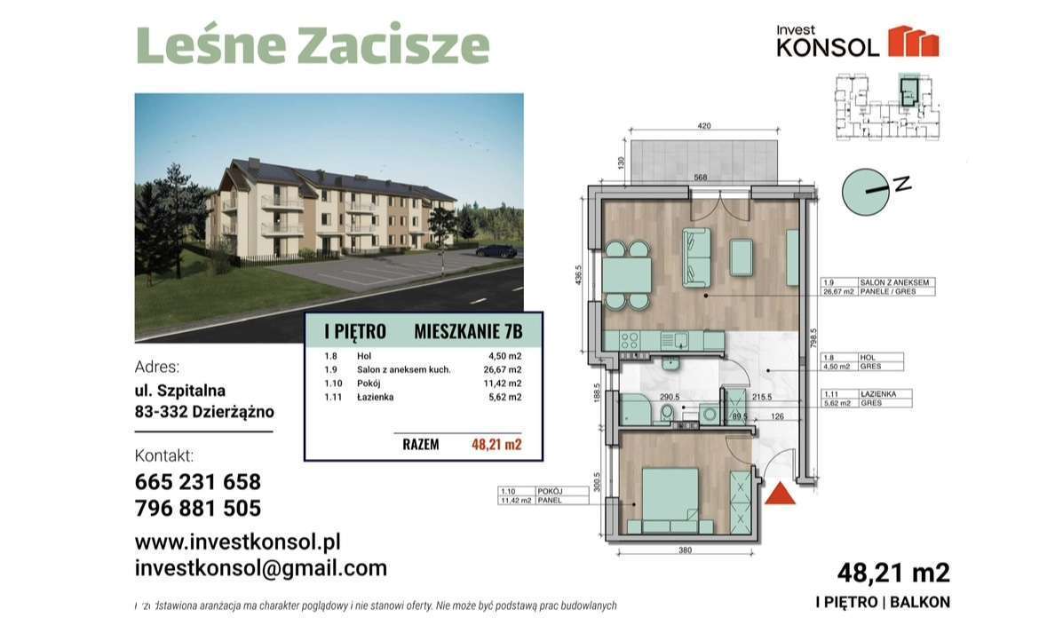 Mieszkanie gotowe do zamieszkania ” Leśne Zacisze”w otulinie Lasu - Pełny obrazek: 4/20
