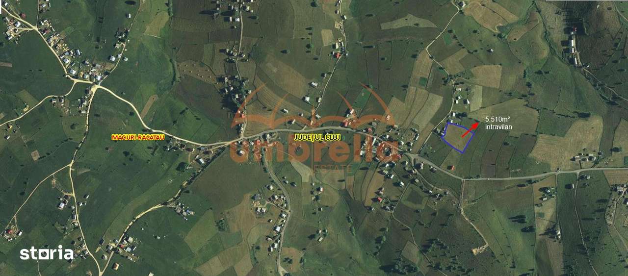 Teren de vanzare in Maguri-Maguri-Racatau, jud. Cluj 5.510m²20€ m² int - Imagine principală: 2/3