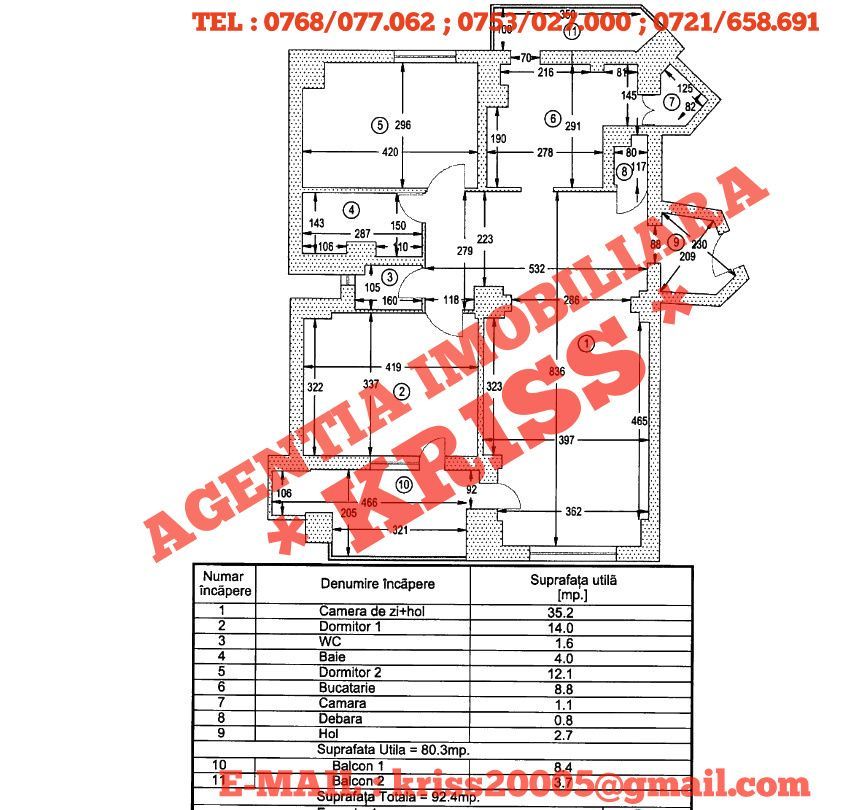 Apartament 3 Camere ULTRACENTRAL Confort 1 DEC. Etaj 1 Spațios 93 Mp.