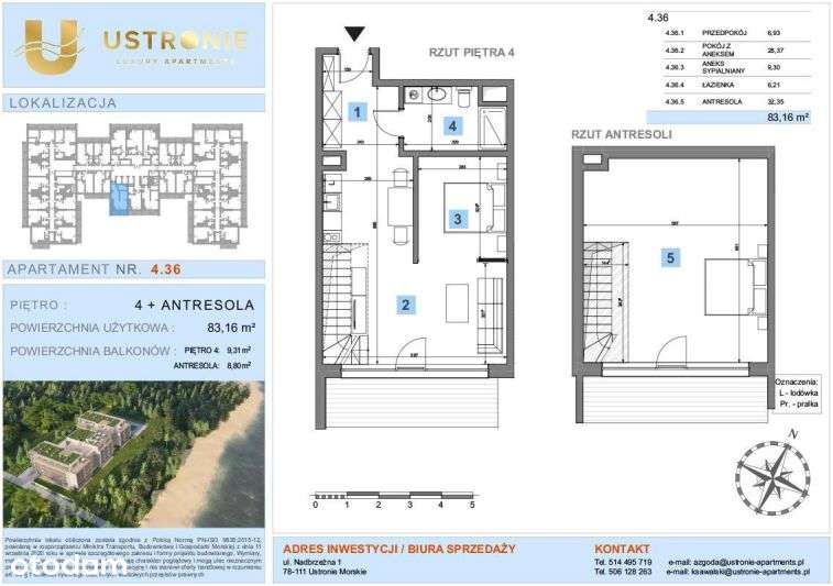 3-pokojowe mieszkanie 83m2 + 2 balkony - Pełny obrazek: 2/7