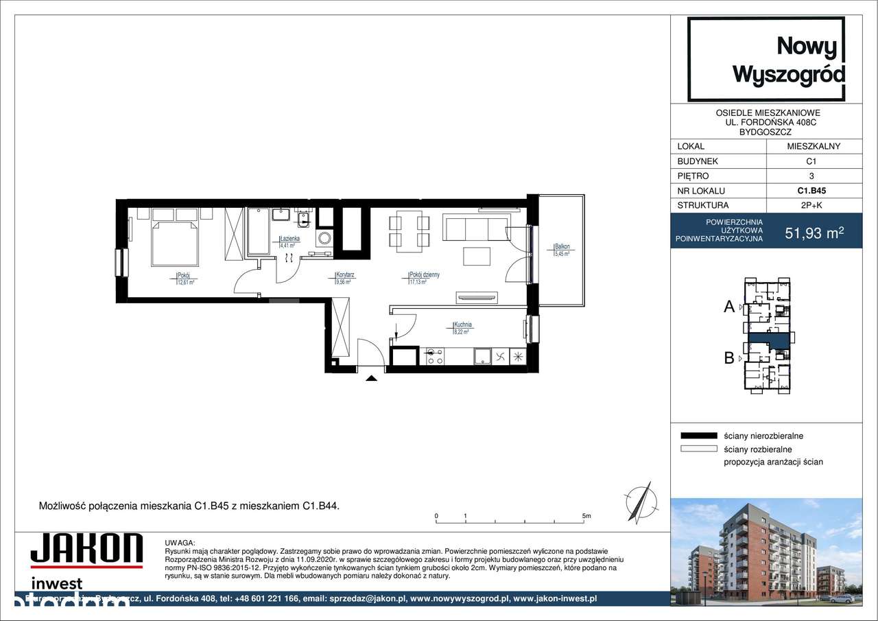 Nowy Wyszogród | mieszkanie 2-pok. | C1_B45 - Pełny obrazek: 2/7