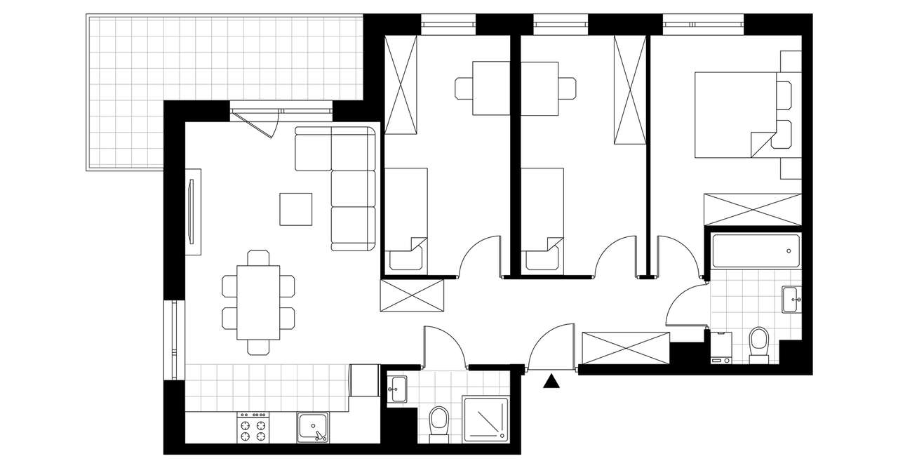 4-pokojowe mieszkanie 73m2 + balkon - Pełny obrazek: 3/8