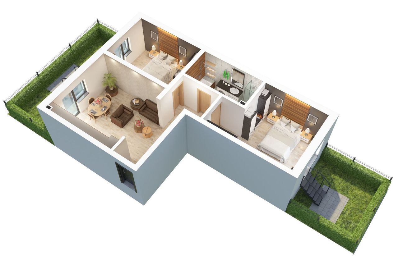 Apartament de vanzare cu 3 camere 61 mp, gradina 47 mp | COMSION 0%