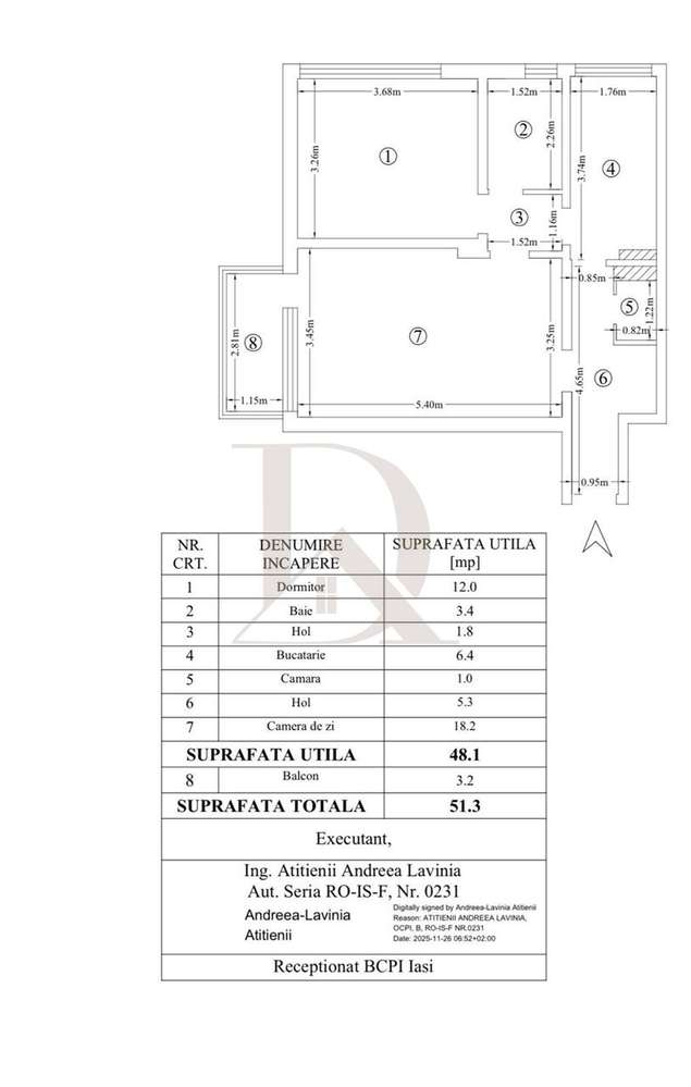 Copou - Parc , apartament 2 camere 52 mp la etaj intermediar-0