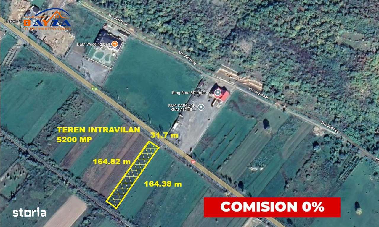 Teren intravilan in exclusivitate, comision 0, zona D&M Wedding Hall - Imagine principală: 4/5