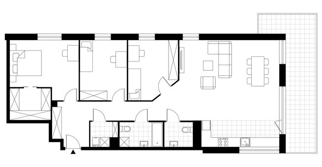 4-pokojowe mieszkanie 105m2 + balkon