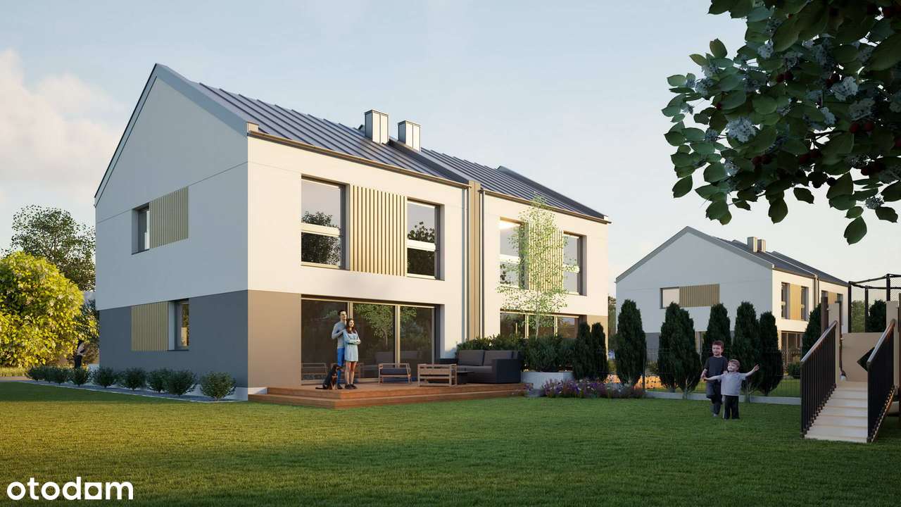 Wygodne bliźniaki 124m2 z garażem i dużą działką blisko miasta