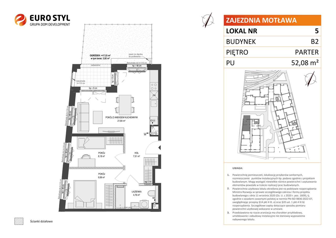 3-pokojowe mieszkanie 52m2 + ogródek Bezpośrednio - Pełny obrazek: 2/7