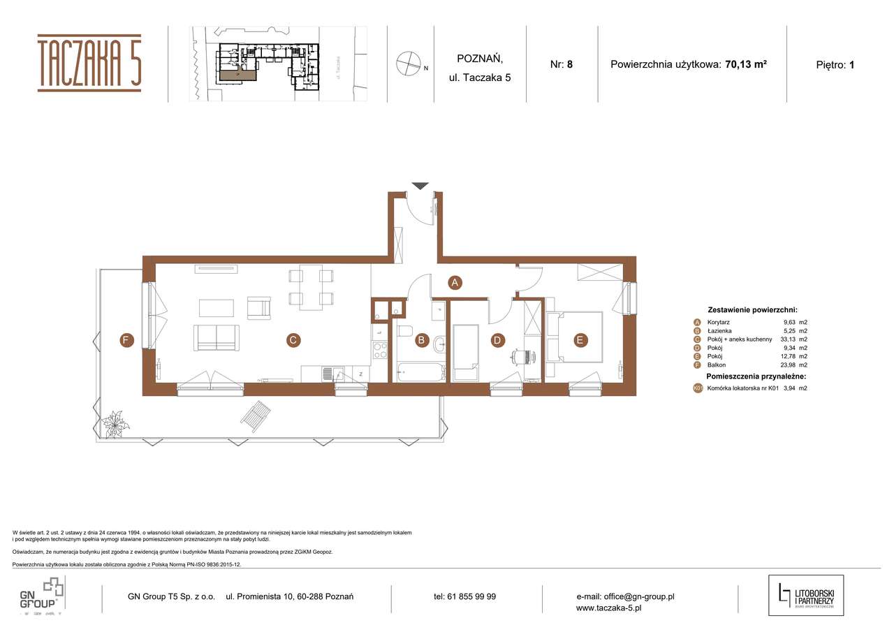 Taczaka 5 | apartament 3-pok. | A/1/08 - Pełny obrazek: 3/9