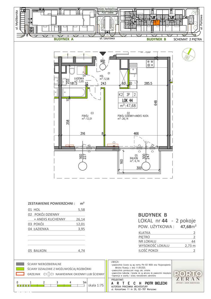 2-pokojowe mieszkanie 47 m² + balkon Bezpośrednio - View 2