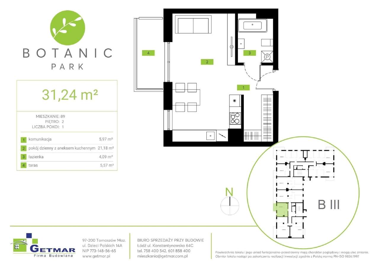 Botanic Park | przytulny apartament nr 89 - Pełny obrazek: 2/7
