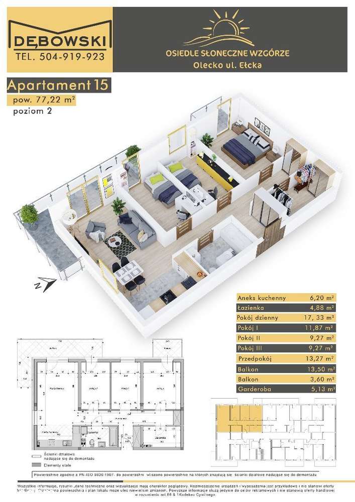 Słoneczne wzgórze 77,22m2 M15 C1 6800/m2 - Pełny obrazek: 3/14