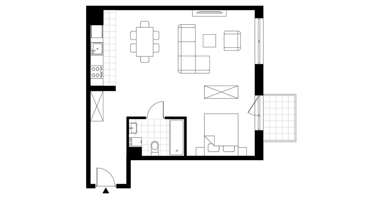 1-pokojowe mieszkanie 52m2 + balkon Bez Prowizji - Pełny obrazek: 3/5