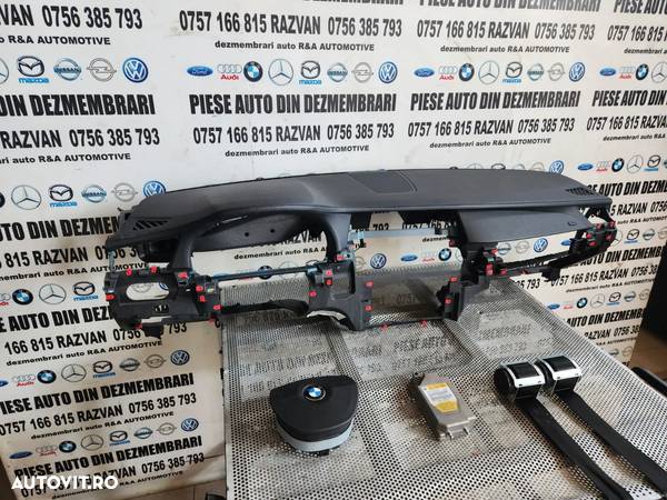 Plansa Bord Kit Airbag Din Piele Bmw Seria 7 Bmw F01 F02 F03 F04 Volan Stanga Plansa Bord Bmw F01 F02 F03 F04 Fara HUD - 7