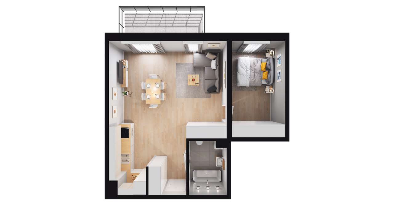 Nowe Miasto | apartament 2-pok. | B2.4.5 - Pełny obrazek: 3/9