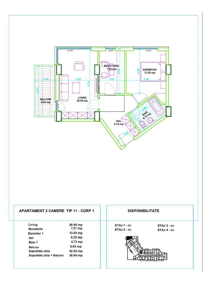 Apartament de 2 camere in stadiul de proiect in zona Metalurgiei