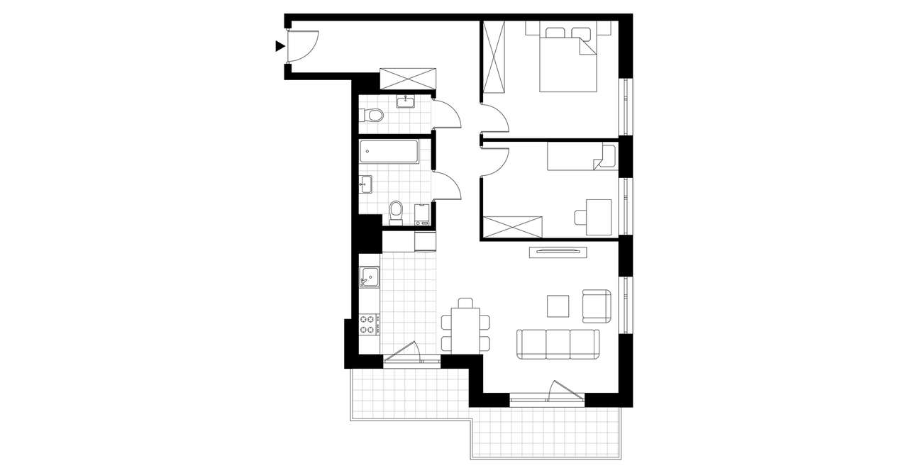 3-pokojowe mieszkanie 71m2 + balkon Bezpośrednio - Pełny obrazek: 3/8