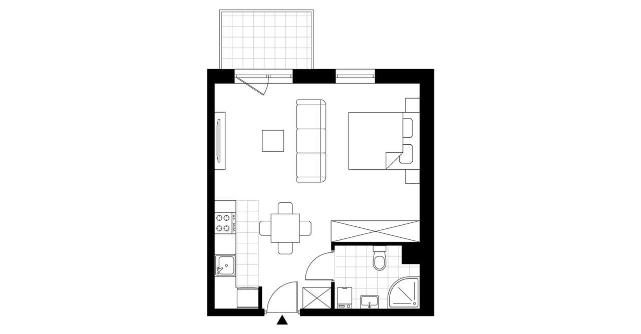 1-pokojowe mieszkanie 35m2 + balkon Bez Prowizji - Pełny obrazek: 3/8