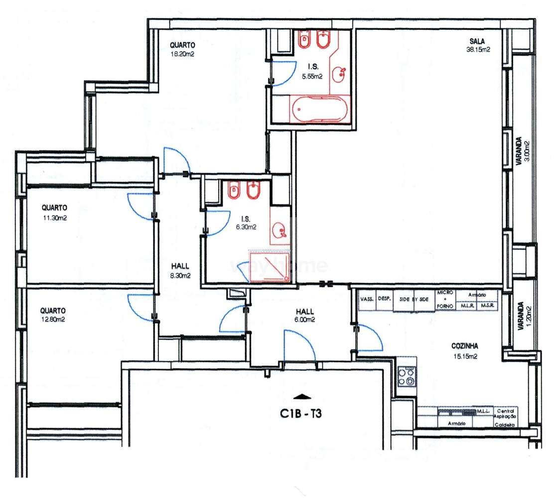Apartamento T3 | Condomínio Privado Páteo Sá Miranda | Alto de Sto. Am-34