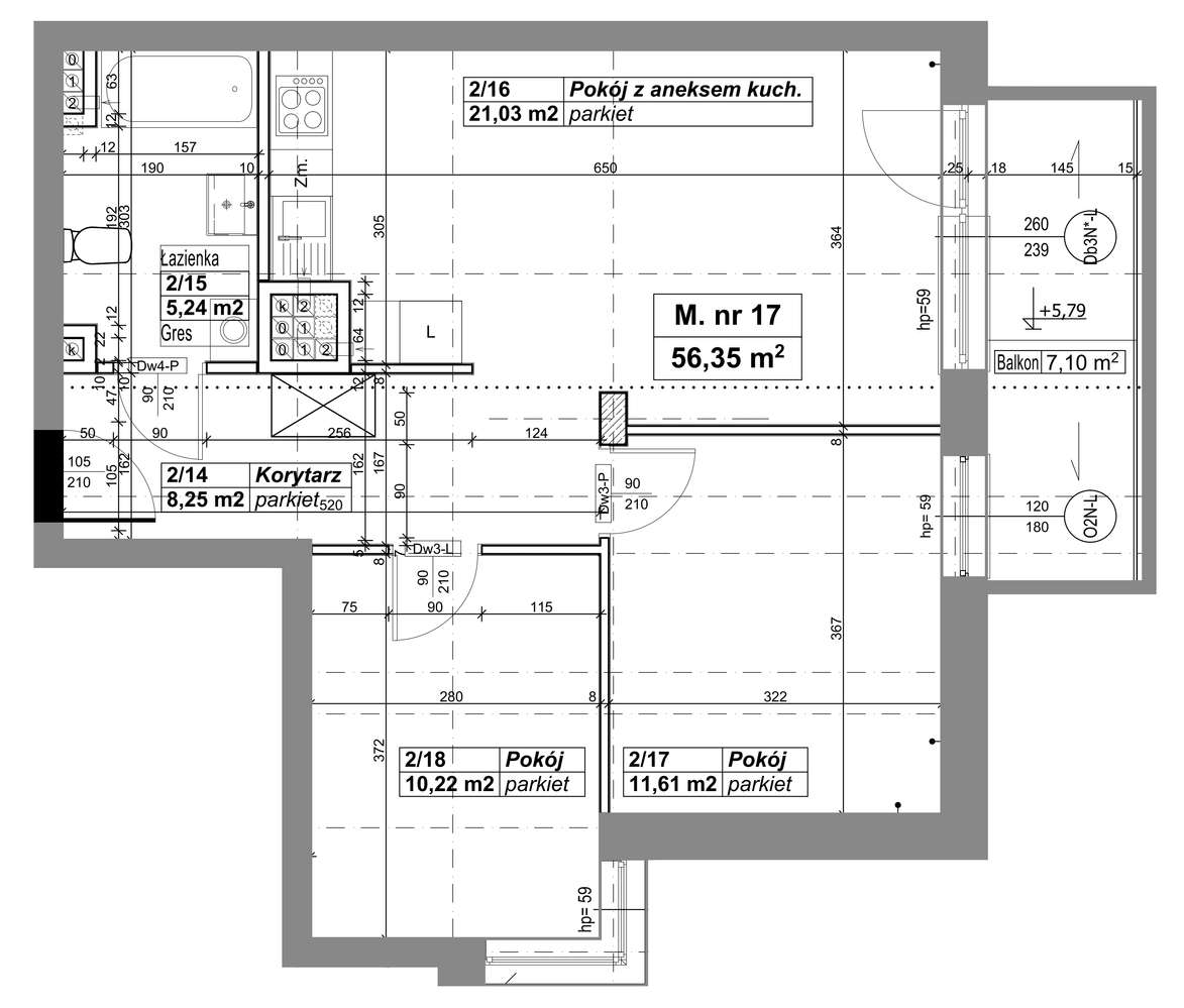 Osiedle przy Lesie | Bud. A | M. nr 17 | 56,35 m2 - Pełny obrazek: 2/7