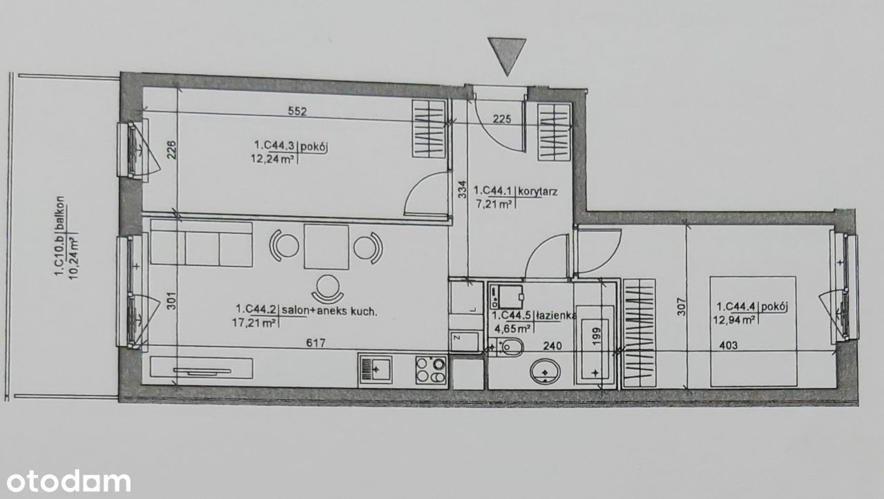 Mińska 45 , 3 pokoje, 56 m2