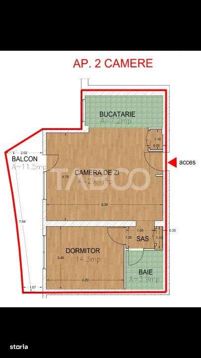 COMISION 0% Apartament 2 camere 60 mpu balcon 12 mp Rahovei Sibiu - Imagine principală: 4/13