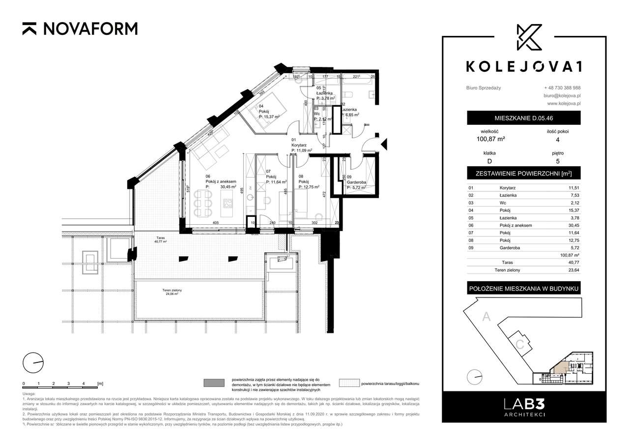 Kolejova 1 | mieszkanie 3-pok. | D.05.46 - Pełny obrazek: 2/7