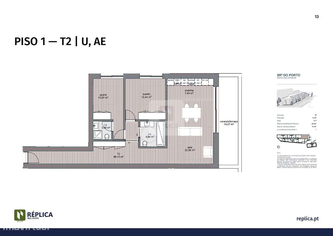 T2 Novo | Varanda 16m2 e Garagem na Prelada - Grande imagem: 5/12