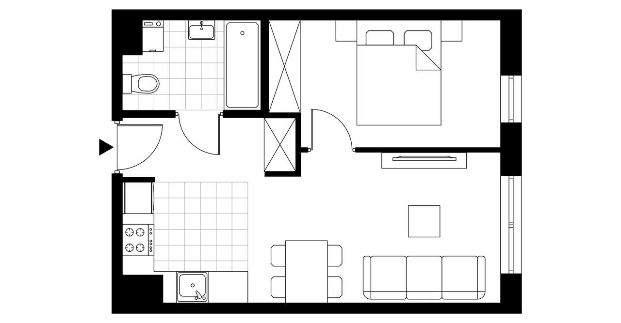 2-pokojowe mieszkanie 43m2 Bez Prowizji - Pełny obrazek: 3/8