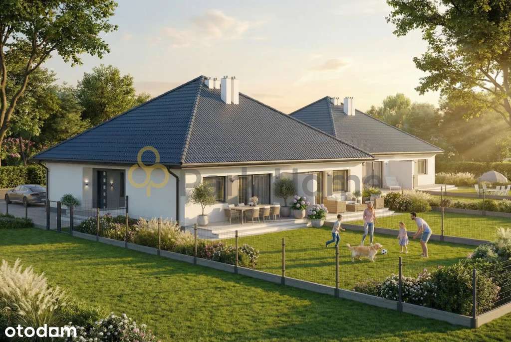 Domy parterowe w zabudowie bliźniaczej, Leszno.