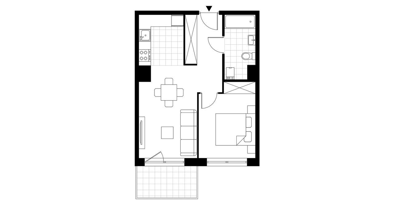 2-pokojowe mieszkanie 38m2 + balkon Bezpośrednio - Pełny obrazek: 4/7