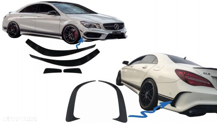 Prelungiri Bara Fata Extensii Bara Spate compatibil cu Mercedes CLA W117 C117 X117 (2013-2016) CLA4 - 1