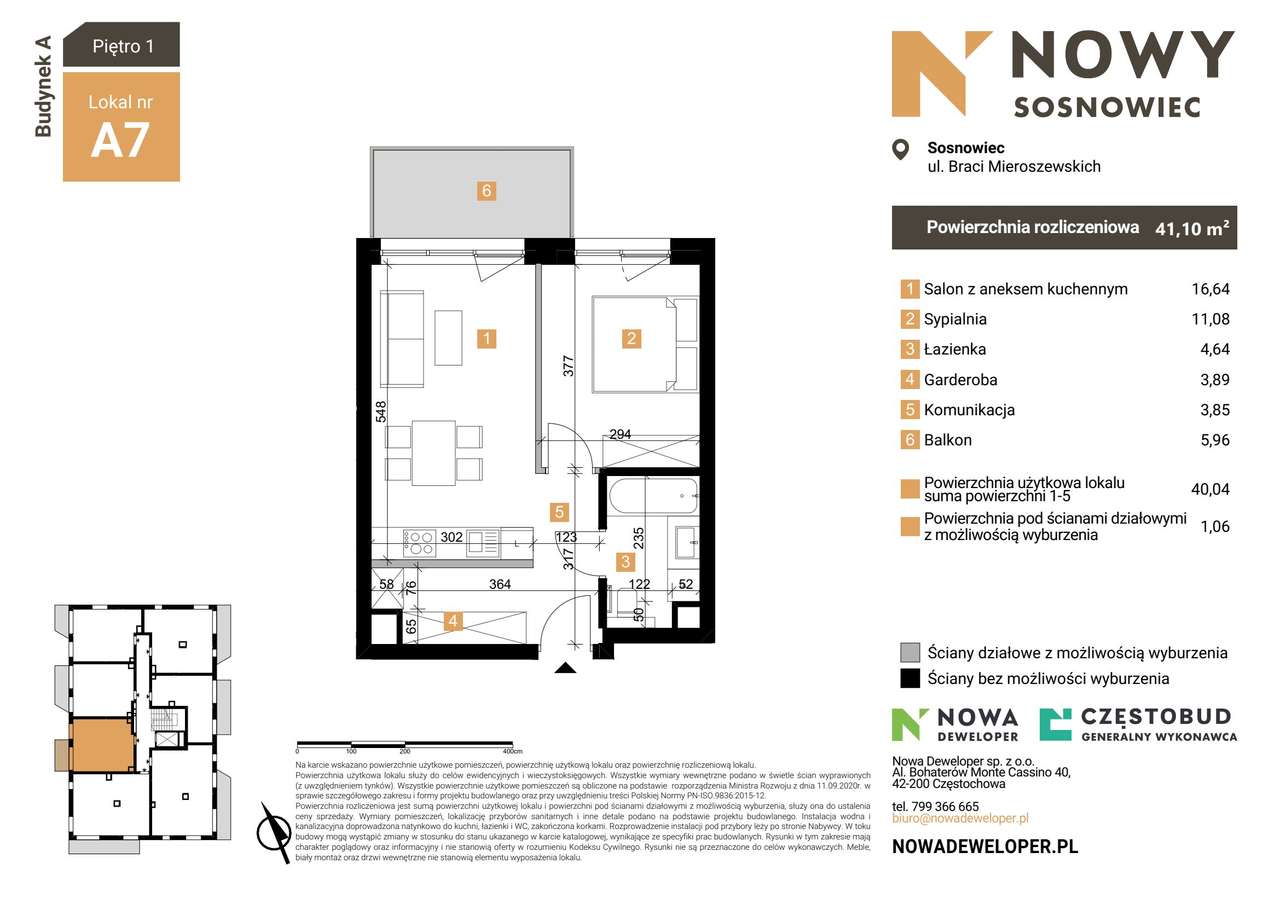 Nowy Sosnowiec | mieszkanie 2-pok. | A7 - Pełny obrazek: 2/7