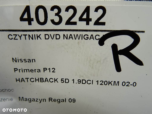 CZYTNIK DVD NAWIGACJI NISSAN PRIMERA Hatchback (P12) 2002 - 2022 1.9 dCi 88 kW [120 KM] olej - 5