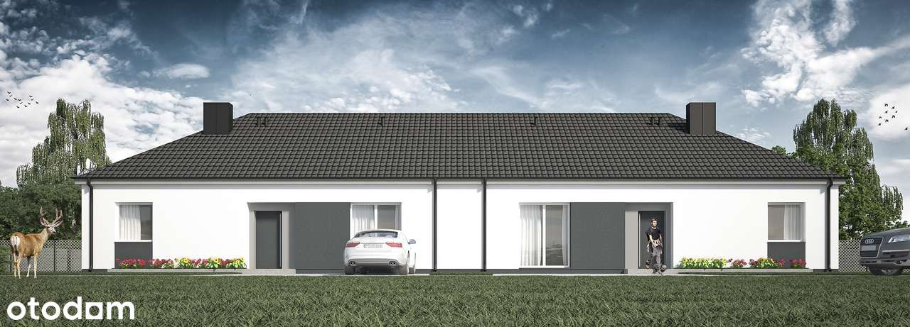 Siekierki Wielkie , nowoczesna zabudowa parterowa ze strefą buforową-7