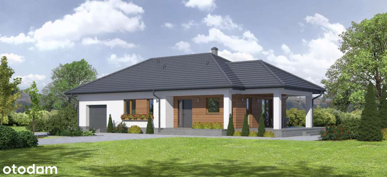 Nowoczesny dom parterowy Wola Batorska, gm. Niepołomice 820 m² działki-11