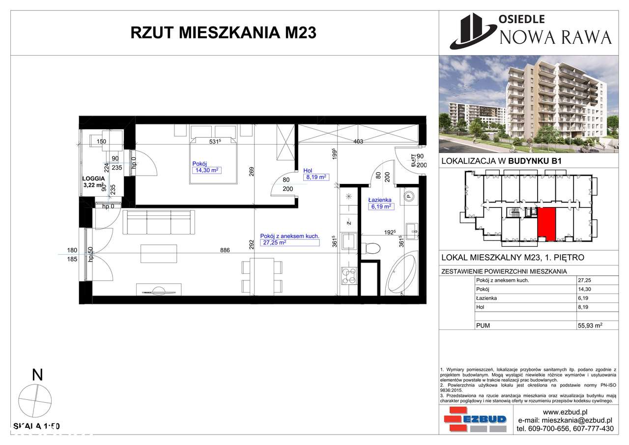 Osiedle Nowa Rawa | mieszkanie 2-pok. | 23 - Pełny obrazek: 2/7