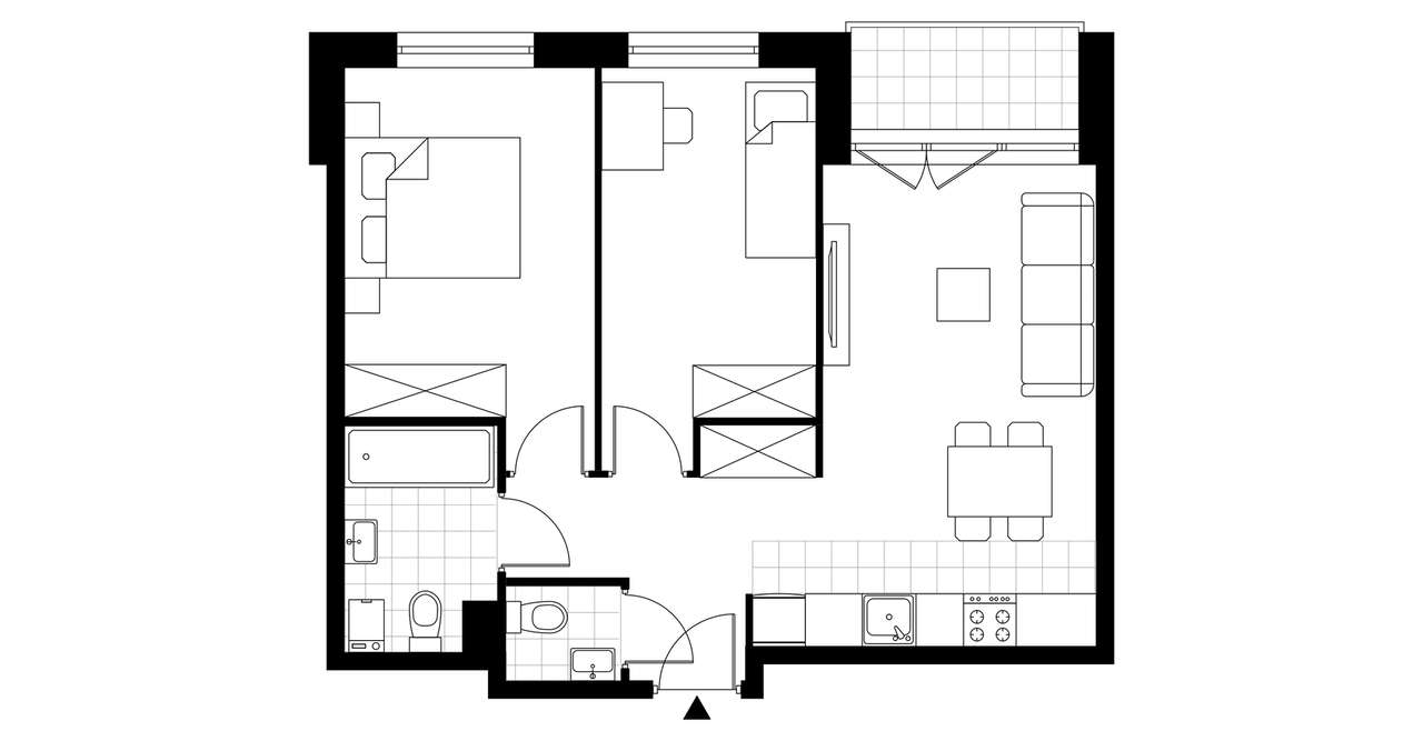 Gotowe 3-pokojowe mieszkanie 51 m2 + loggia - Pełny obrazek: 3/8