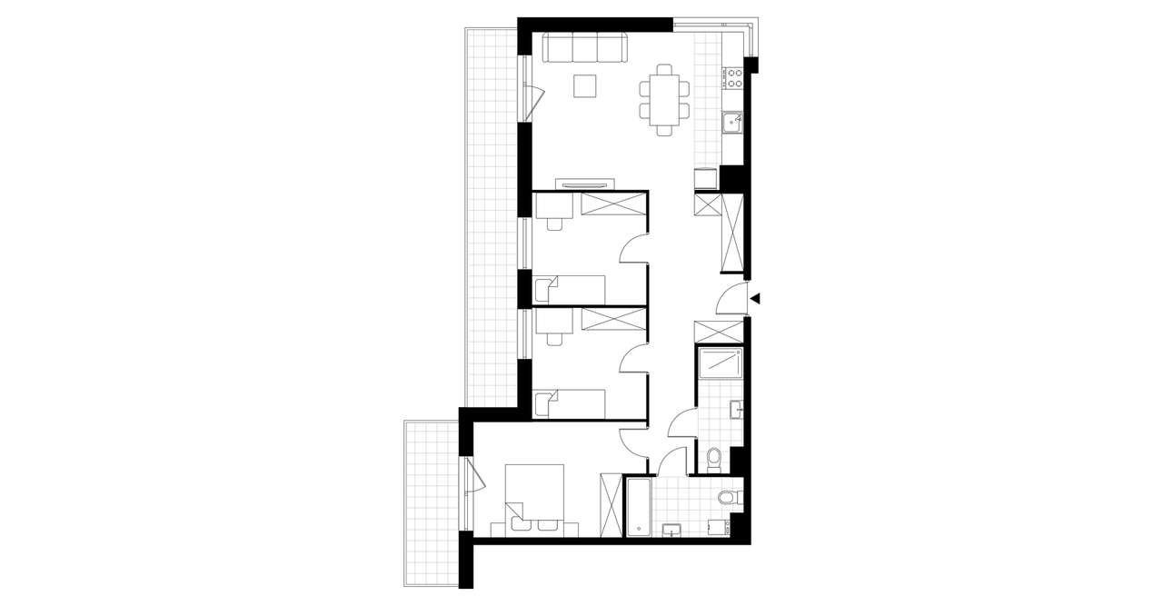 4-pokojowe mieszkanie 79m2 + 2 balkony - Pełny obrazek: 3/6