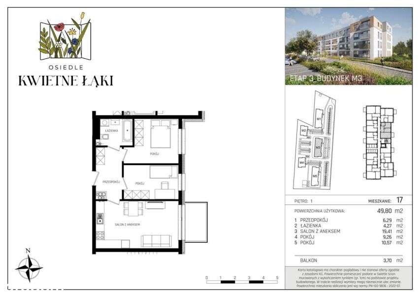 2-pokojowe mieszkanie 49m2 Bez Pośredników - Pełny obrazek: 2/6