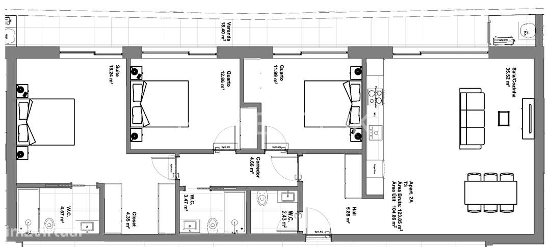T3 em Aveiro com  Master Suite, Closet e Varanda em todas as divisões-13