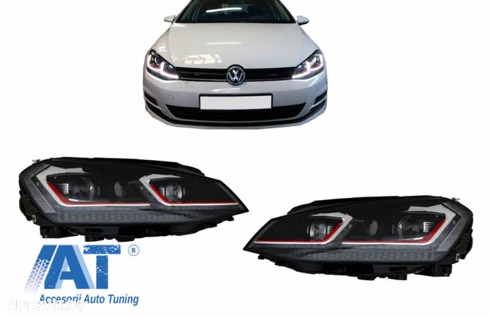 Faruri LED Bi-xenon Look compatibil cu VW Golf 7 VII (2012-2017) Facelift G7.5 GTI Design cu Semnal Dinamic - 5