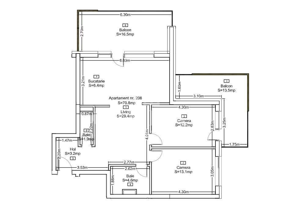 Apartament 3 camere | 2 balcoane generoase | 0% comision cumpărător-10