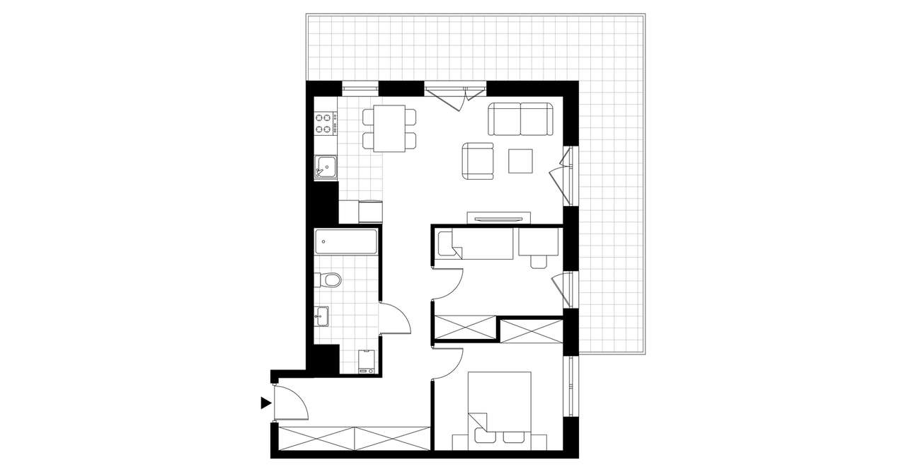 3-pokojowe mieszkanie 56m2 + loggia Bezpośrednio - Pełny obrazek: 3/8