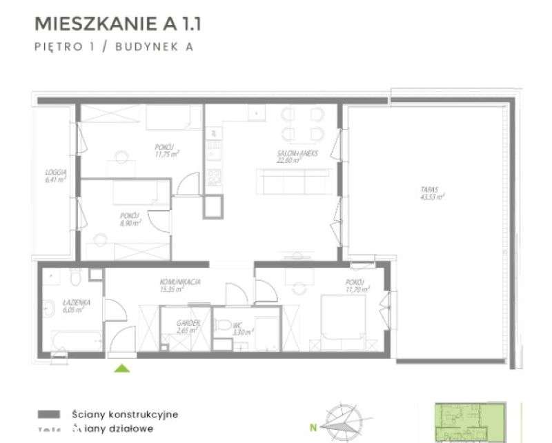 APARTAMENT MARZEŃ: 4 POKOJE, GARDEROBA I PONAD 43m² PRYWATNEGO TARASU-7
