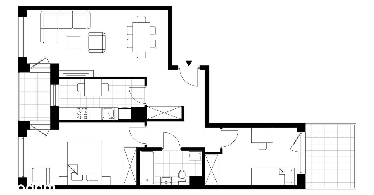 3-pokojowe mieszkanie 67m2 + taras Bezpośrednio - Pełny obrazek: 3/6