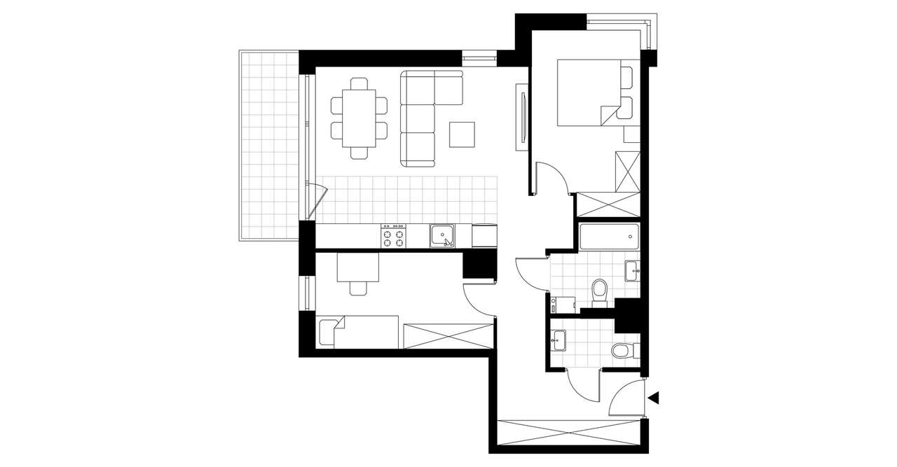 4-pokojowe mieszkanie 70m2 + balkon - Pełny obrazek: 3/8