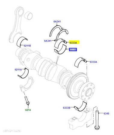 Cuzinet palier superior R1 motor 2.0L AJ200 Ingenium Discovery Sport/ RR Evoque Original Land Rover - 1